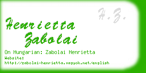henrietta zabolai business card